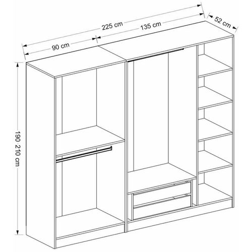 Kale - 3924 Anthracite Wardrobe slika 8