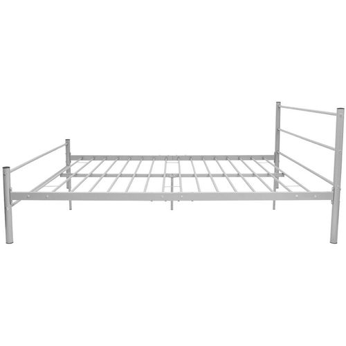 Krevet s madracem metalni sivi 160 x 200 cm slika 8