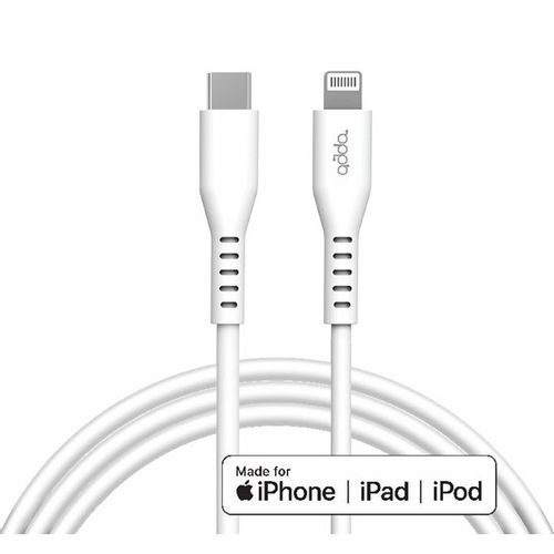 Kabel ADDA USB-305-WH, Fusion Charge+Data, MFI, Type-C na 8pin, 2.4A, Premium TPE, 2m, bijeli slika 1