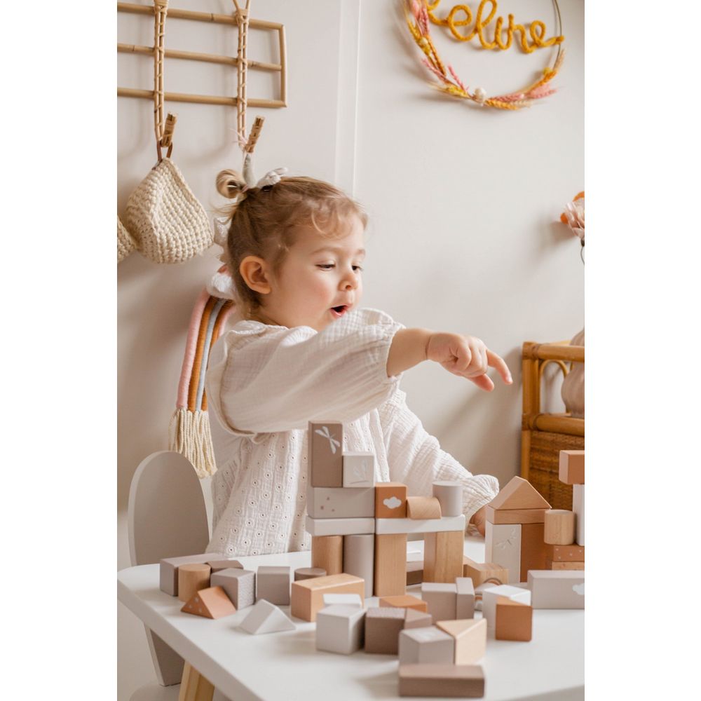 Label Label Drvene kocke za slaganje, Nougat - 50kom slika 2