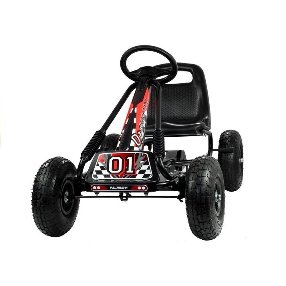 Go-Cart s pedalama za djecu, crni slika 2
