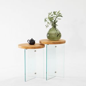 Set stolića za kafu Serenity 2 - Hrast, Transparentni Hrast
