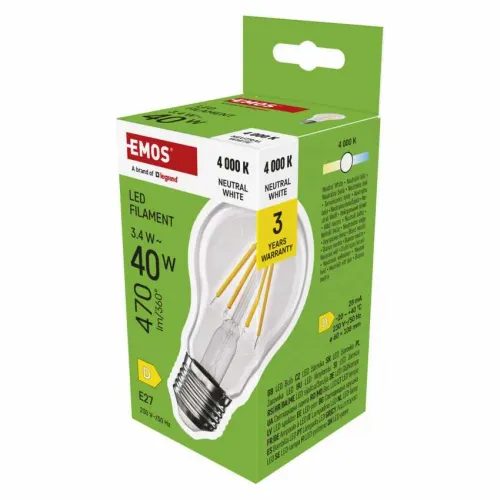 Led sijalica Filament A60 3,4W(40W) 470lm E27 NW Emos ZF5D23 slika 1