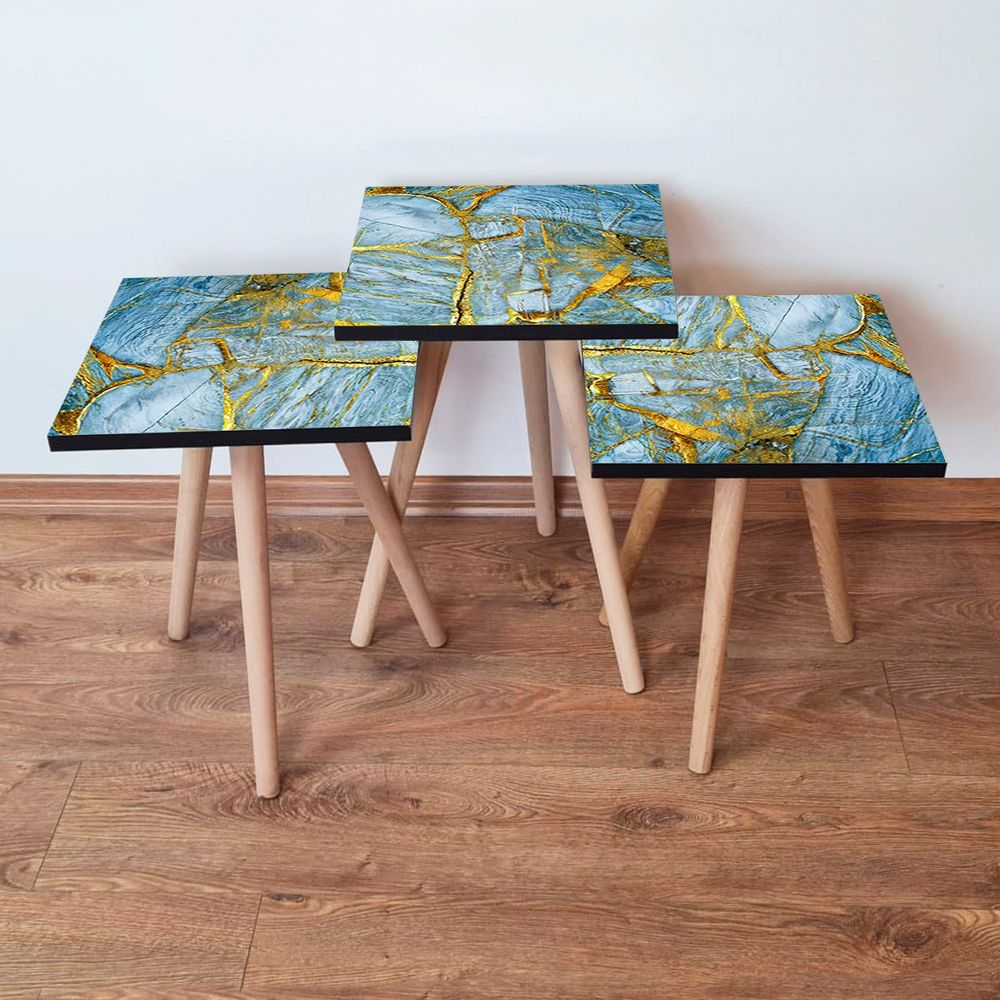 Nesting Table 3Shp235 - Plave i Zlatne Boje (3 Komada) slika 1