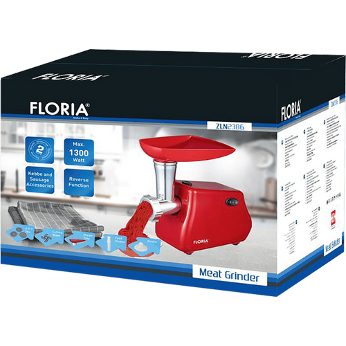 Floria Mašina za mljevenje mesa, snaga 1300 W, crna - ZLN2386/BK slika 2