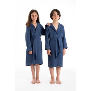 Muslin - Navy Blue Navy Blue Kid's Bathrobe