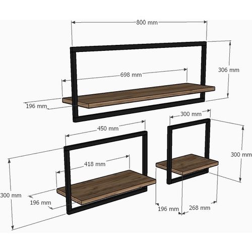 Yeso - Sapphire Oak Sapphire Oak Wall Shelf slika 5