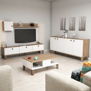 Sumer 3 Oak - Set namještaja za dnevnu sobu u bijeloj boji