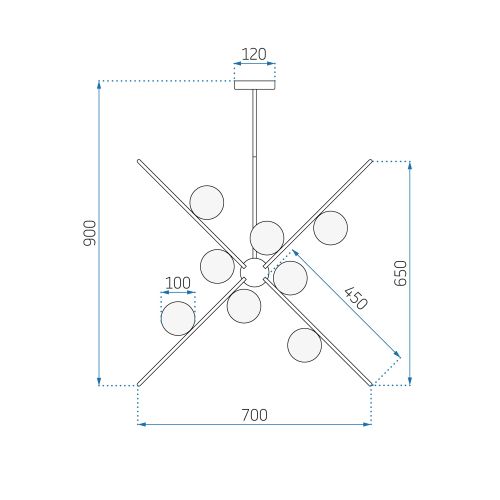 TOOLIGHT Viseća svjetiljka zlatna APP998-12CP slika 11