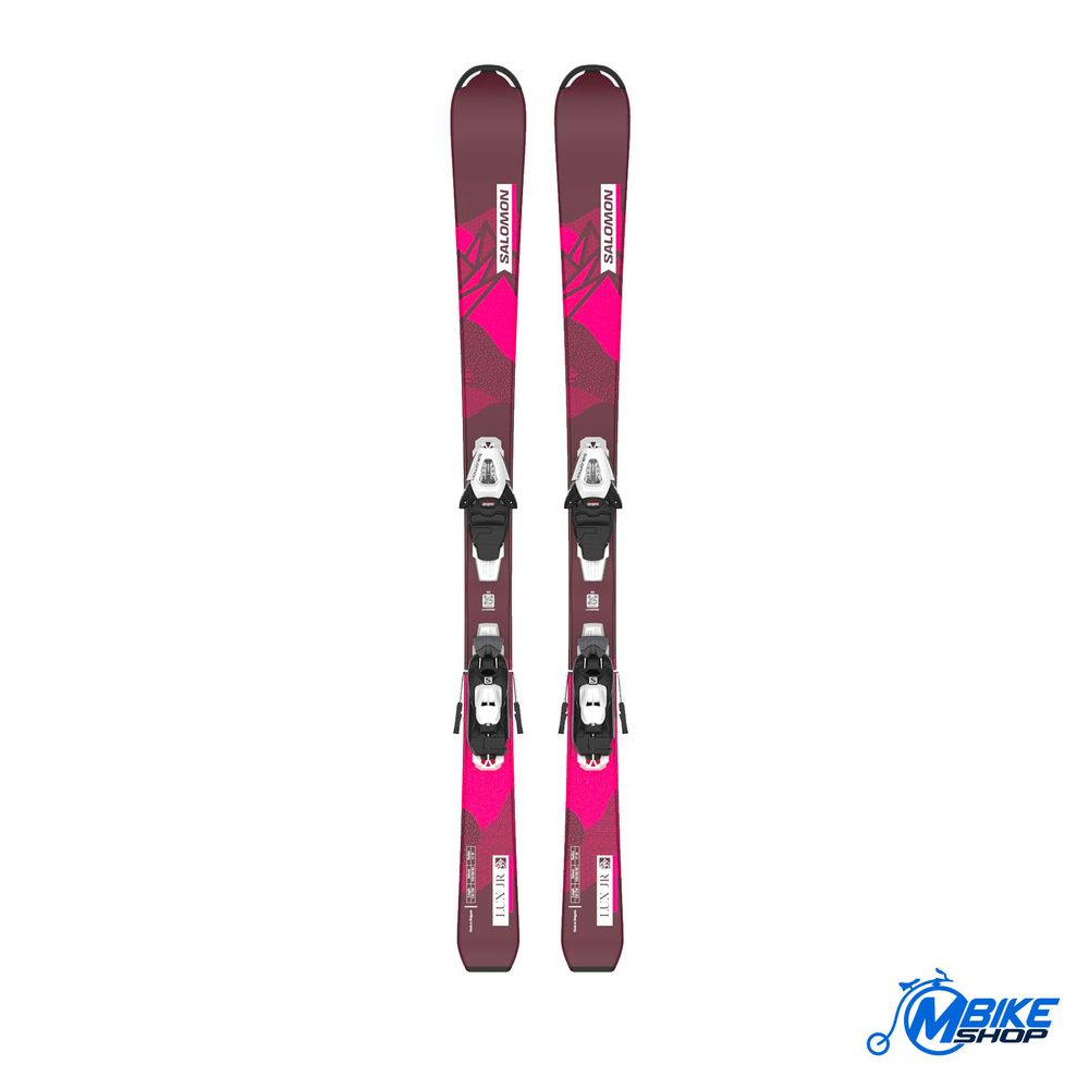 Salomon Dječije skije Lux JR M Bordeau/Pink + Vezovi L C5 GW Black/White J75 slika 1