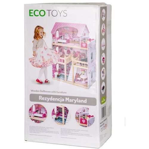 Eco Toys drvena kuća za lutke Maryland s Led osvjetljenjem slika 7