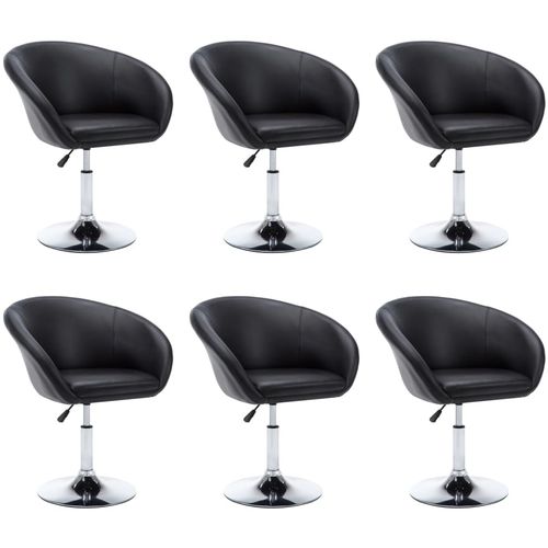 Blagovaonske stolice od umjetne kože okretne 6 kom crne slika 44
