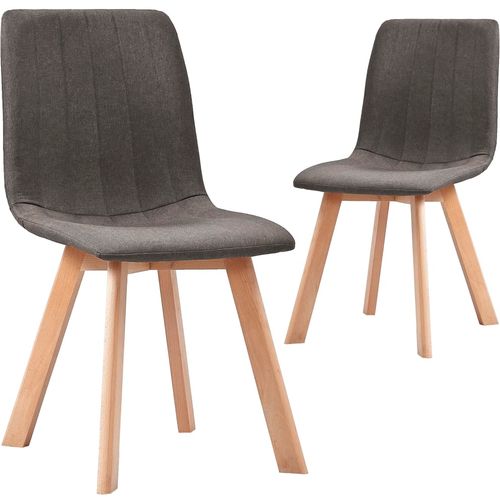 Blagovaonske stolice od tkanine 2 kom smeđe-sive slika 9