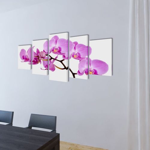 Zidne Slike na Platnu Set s Printom Orhideja 100 x 50 cm slika 10