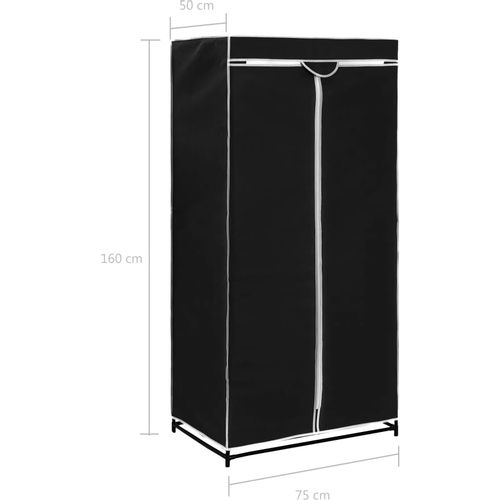 282437 Wardrobe Black 75x50x160 cm slika 15