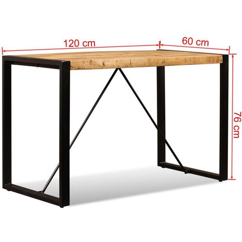 Blagovaonski Stol Masivno Grubo Obrađeno Drvo Manga 120 cm slika 1