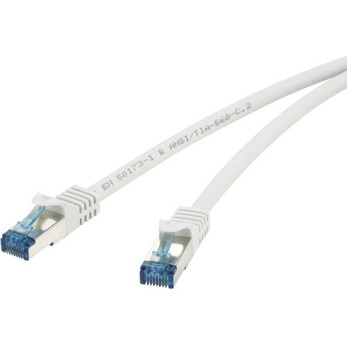 Renkforce RF-4145286 RJ45 mrežni kabel, Patch kabel cat 6a S/FTP 3.00 m siva sa zaštitom za nosić, vatrostalan 1 St. slika 1