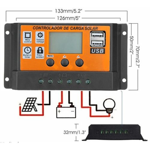 SOL-CONTROL30AO GMB MPPT automatski solarni kontroler punjenja baterije100A/50A/30A/20A/10A LCD Dual slika 4