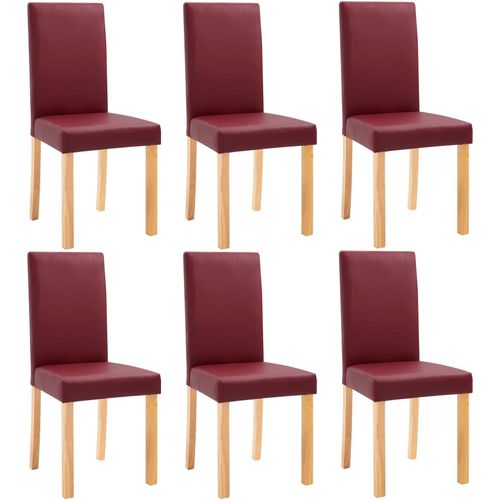 Blagovaonske stolice od umjetne kože 6 kom crvene slika 21