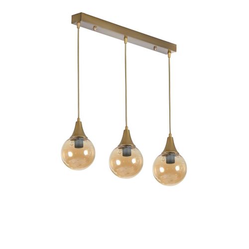 Afra 3 Lü Sıralı Eskitme Bal Camlı Sarkıt Amber
Gold Chandelier slika 2