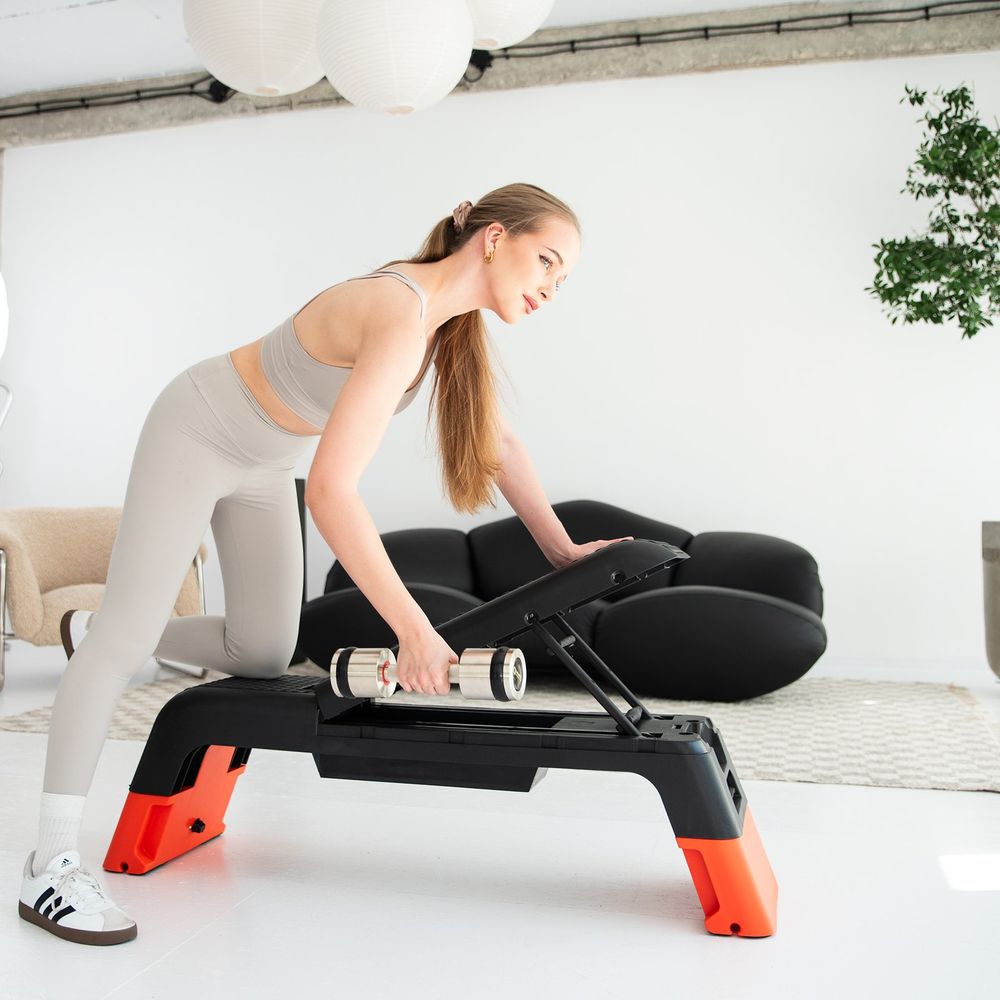 As009 pro podesiva aerobna step s funkcijom klupe komercijalna hms slika 3