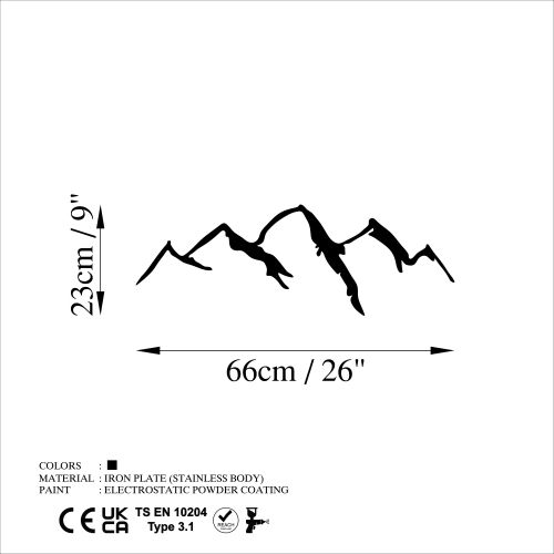 Wallity Metalna zidna dekoracija, Mountain - v3 slika 6