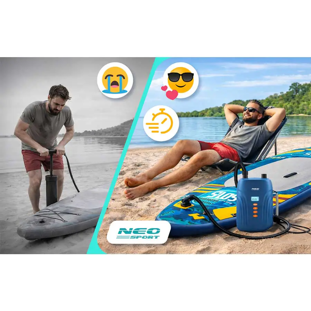 Električna pumpa za madrac za SUP napuhavanje + 6 adaptera 12V Neo-Sport NS-713 slika 2