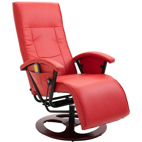 Masažna fotelja od umjetne kože crvena slika 36