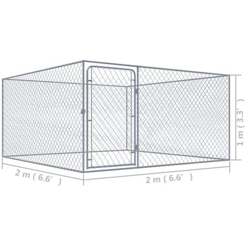 Vanjski kavez za pse od pocinčanog čelika 2 x 2 x 1 m slika 21