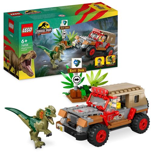 Playset Lego Jurassic Park 30th Anniversary 76958 Dilophosaurus Ambush 211 Dijelovi slika 1