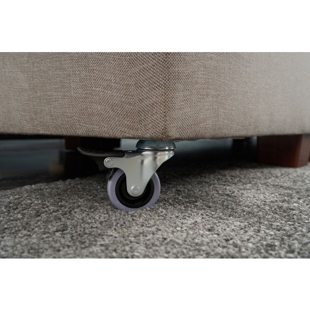 Ugaona Sofa na Razvlačenje Manama - Desni Kut, Krem Boja slika 5
