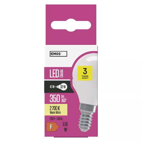 Emos LED sijalica Classic Mini Globe 4W E14 WW ZQ1210 slika 1