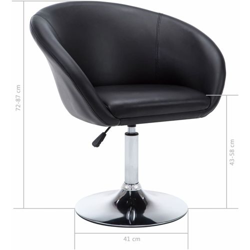 Okretna blagovaonska stolica od umjetne kože crna slika 36