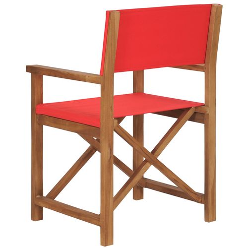 Redateljska stolica od masivne tikovine crvena slika 12