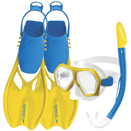 Speedo Dj. set za ronjenje SPEEDO LEISURE JNR DUAL LENS AND FINS SET YELLOW/ROYAL slika 1