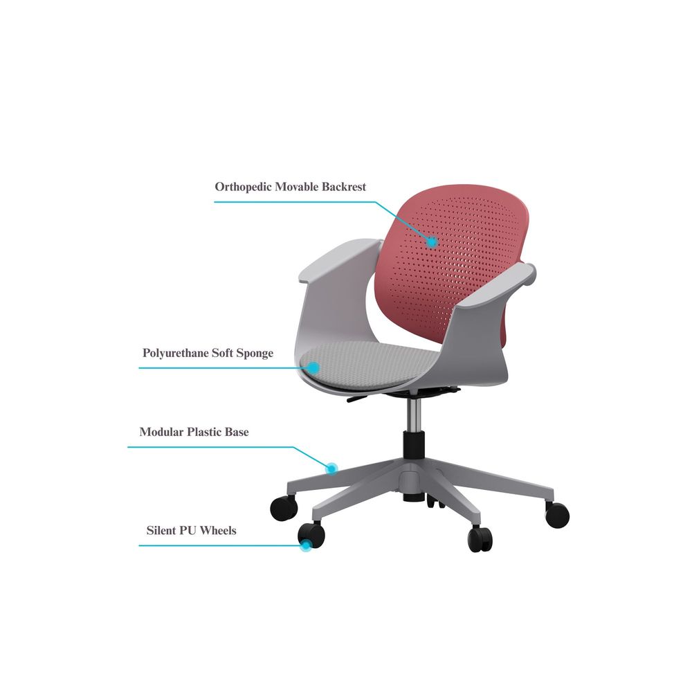 Office chair Sisa - Salmon colour slika 5