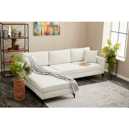 Atelier Del Sofa Kutna garnitura, Krem Crno, Berlin Left - Cream, Black slika 2