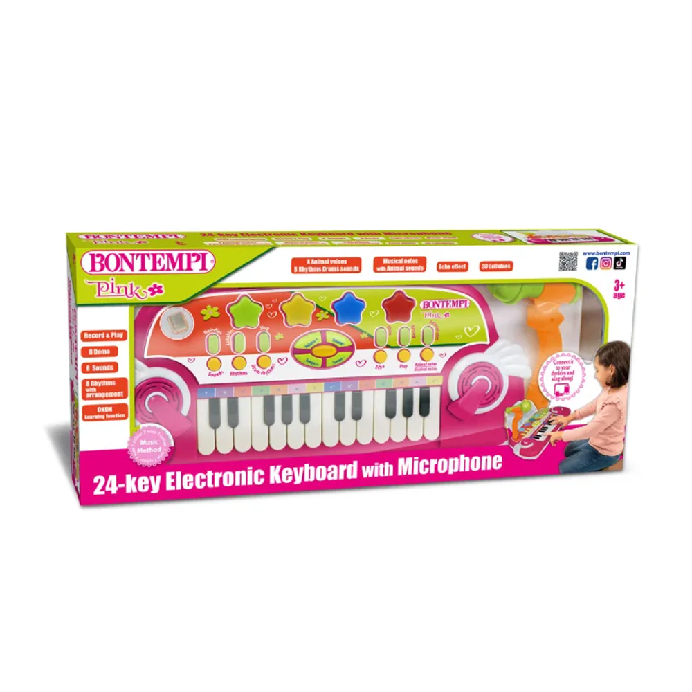 Bontempi Sintisajzer sa mikrofonom, Pink slika 2