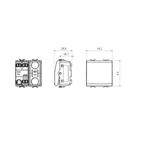 GewissGW10032 JEDNOSMERNI PREKIDAČ 1P 250V AC - 16AX SVETLJIV - SA DIFFUZOROM - 2 MODULA - SJAJNO BELI - CHORUSMART slika 2