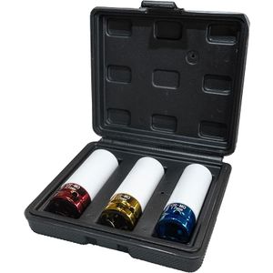 WEBER set nasadnih ključeva sa zaštitom za aluminijske kotače 17, 19 i 21 mm, u PVC kovčegu, 1/2"