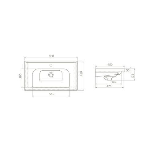 Umivaonik Frame 80 slika 3