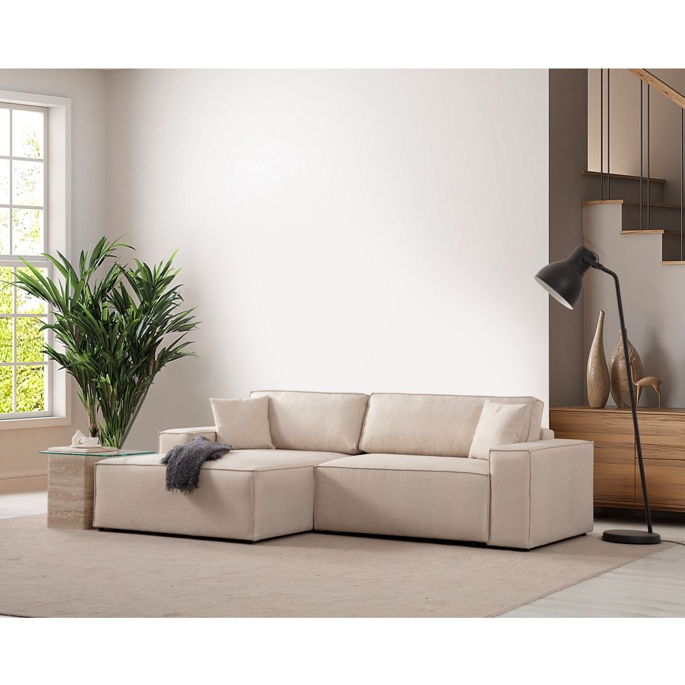 Pırlo Corner Left - Ecru Ugao Sofa na Razvlačenje slika 2