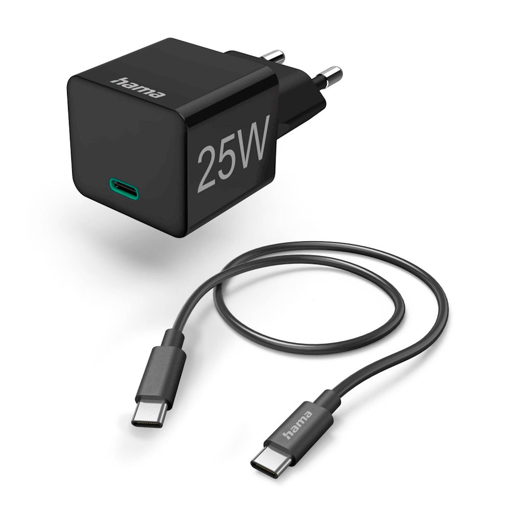 Punjač set, USB-C, 25W, 1,5m, crni slika 1