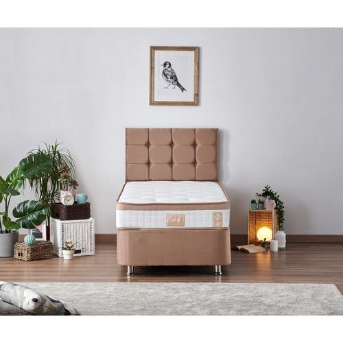 Woody Fashion Madrac, Bijela boja Smeđa, Latte 90x190 cm Single Size Firm Mattress slika 2