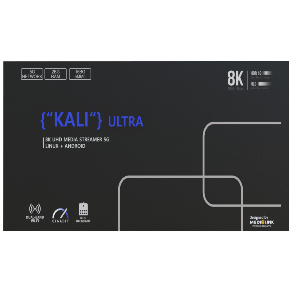 MediaLink Prijemnik IPTV@Android, UHD/4K/8K, 2GB/16GB, WiFi, Bluetooth - KALI ULTRA slika 2