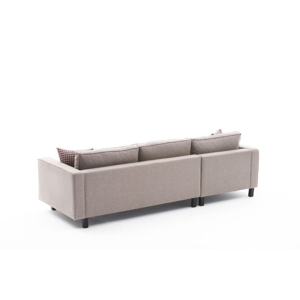 Kale Linen Left - Krem Krem Kutna Sofa slika 8