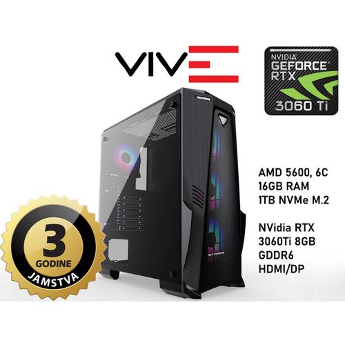 Računalo viv-E Gamer Big Boss I, Ryzen 5, 16GB DDR4 , 1TB NVMe SSD, RTX 3060Ti slika 1