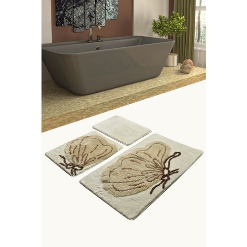 Koza - Ecru Multicolor Bathmat Set (3 Pieces) slika 1