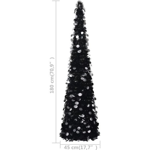 Prigodno umjetno božićno drvce crno 180 cm PET slika 16