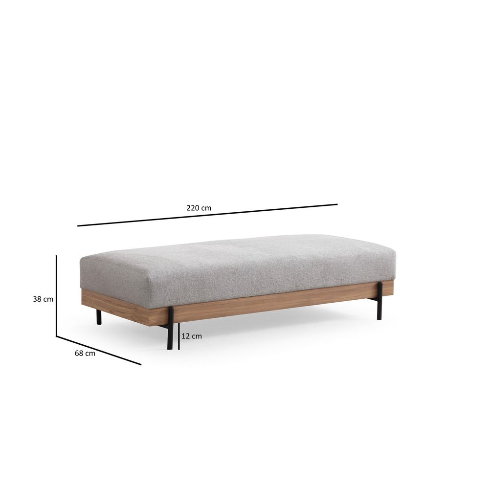 Eti Oak Pouffe - Sivi Pouf slika 5